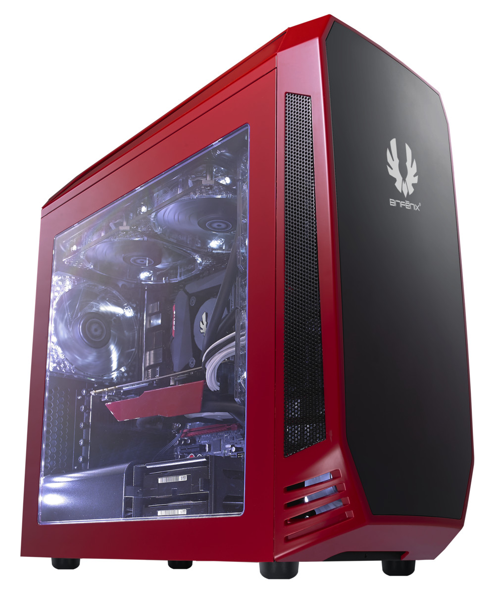 BitFenix Aegis Micro-ATX Chassis with Icon Programmable Display - Red ...