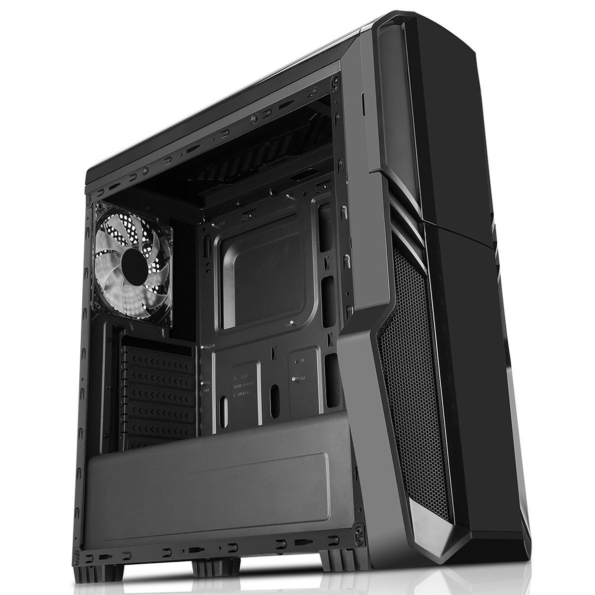 CIT G Force Black PC Gaming Case with 2 x RGB Front 1 x Rear Fans ...