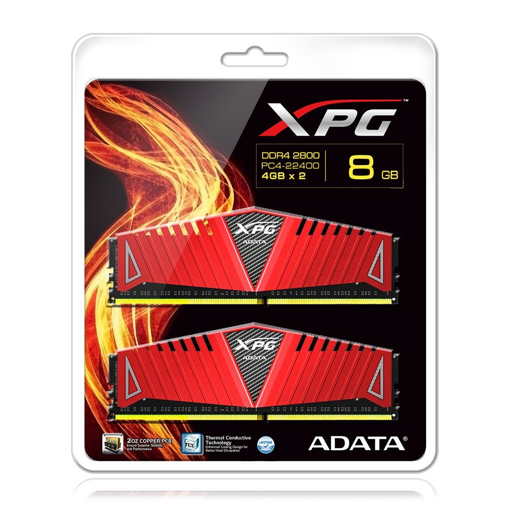 Adata XPG Z1 8GB DDR4 2800 MHz CL17 Memory Modules - Red | Falcon Computers