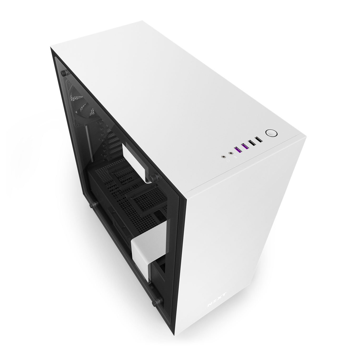 NZXT White H700 Tempered Glass Window Tower PC Gaming Case