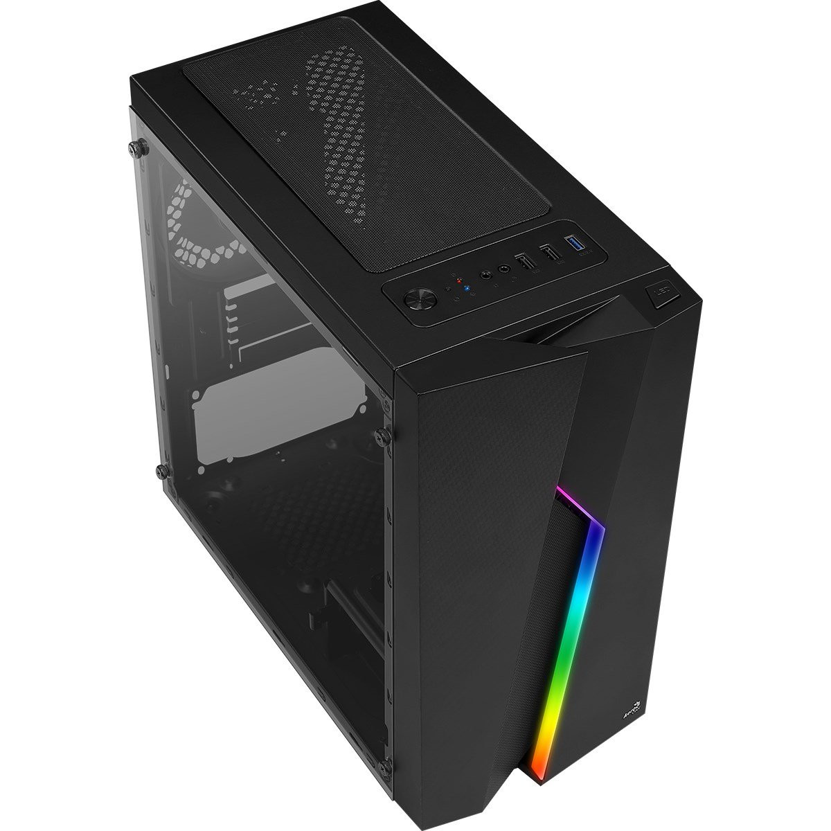 Aerocool Bolt Micro ATX Case with RGB and Tempered Glass Side Panel ...