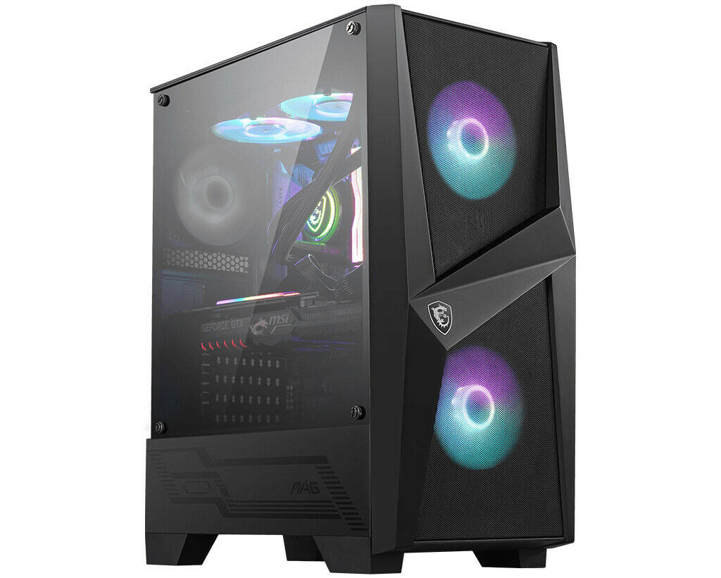 Msi Mag Forge M Tempered Glass Rgb Pc Gaming Case With Hub Falcon