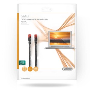 NEDIS NEDIS RJ45 Male - RJ45 Male - U/UTP - 20.0m Outdoor -CCA - upto 1Gb/ps / 250Mhz - Black