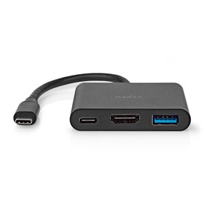 NEDIS Nedis USB 3.1 USB-C™ Male, HDMI™ Outpu, USB-A Female, USB-C™ Female, 5 Gbps, 0.20 m,  Round, Black