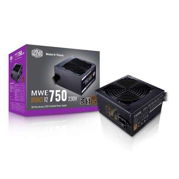 Coolermaster MWE 750W 80 Plus Bronze - (Flat Black Cables) V2 PSU - Black Friday Special Offer