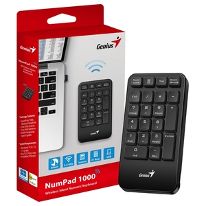 Genius Genius NumPad 1000 2.4GHz Wireless Numeric Keypad Portable Numberpad with Palm Rest