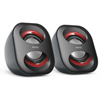 HAMA Hama Sonic Mobil 183 2.0 Notebook Speakers, 3.5 mm Jack, USB-A for Power, Inline Volume Controls