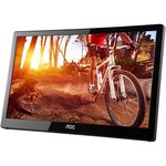 AOC 15.6-Inch Ultra Slim 1366x768 Res 200 cd/m2 Brightness USB 3.0-Powered Portable LED Monitor w/Case Black