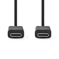 NEDIS Nedis USB 3.2 Gen 2x2  USB-C™ Male, USB-C™ Male, 100 W charging, 8K@30Hz, 10 Gbps, Nickel Plated, 1.00 m , PVC, Black