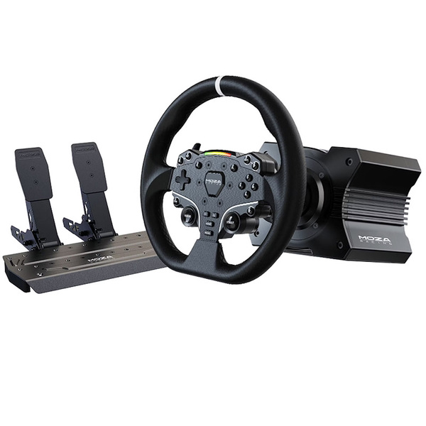 MOZA Racing R5 Racing Simulator (R5 Direct Drive wheelbase with ES Steering Wheel and SR-P Lite Pedal Set