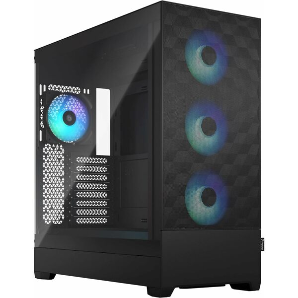 Fractal Designs Fractal Design Pop XL Air RGB (Black TG) Gaming Case w/ Clear Glass Window, E-ATX, Hexagonal Mesh Front, 4 RGB Fans & RGB Controller