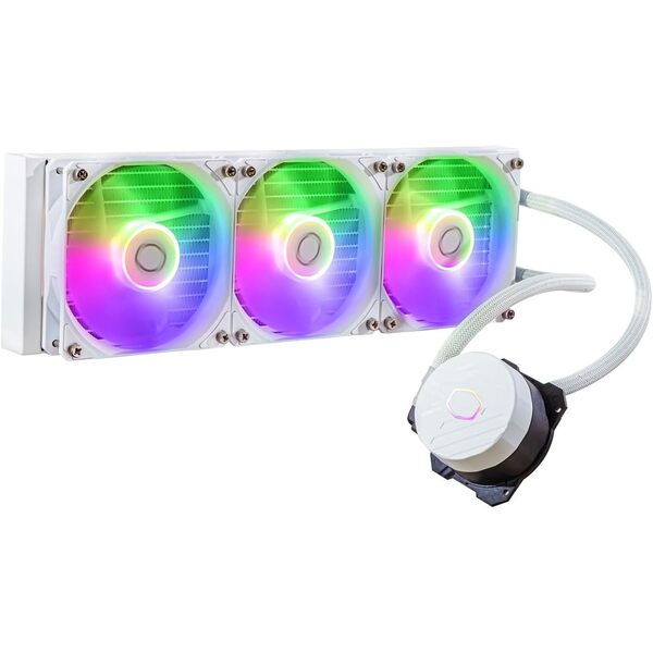 Coolermaster Cooler Master MasterLiquid 360L (WHITE) Core ARGB CPU Liquid Cooler, LGA 1700 / AM5, White