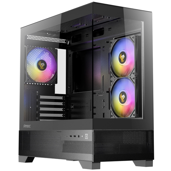 ANTEC CX500M (Black) Micro Tower Gaming Case, Tempered Glass, 3x RGB Fans