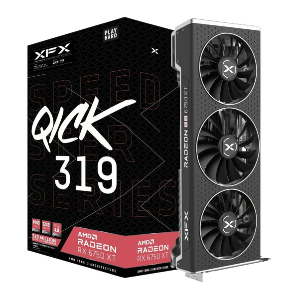 XFX RX6750 XT Speedster QICK319 Core, 12GB DDR6, HDMI, 3 DP, 2600MHz Clock