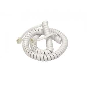 Generic Coiled Telephone Handset Cord - 2m when uncoiled - White