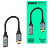 Prevo DPM-HDMIF-ADA Display Converter Adapter, DisplayPort (M) to HDMI (F), 0.2m, Black & Silver, DisplayPort 1.4 & HDMI 2.0, Supports up to 4K@60Hz, Braided Cable, Retail Box Packaging Image