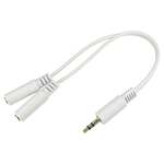 Generic 0.2m 3.5mm Stereo Splitter Cable - White
