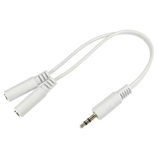 Generic 0.2m 3.5mm Stereo Splitter Cable - White