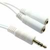 Generic 0.2m 3.5mm Stereo Splitter Cable - White Image