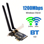 Falcon Value 1200Mbps AC1200 Dual Band 2.4G/5Ghz PCIe Adapter Bluetooth 4.0, Includes Low Profile Bracket