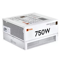 VIDA Vida 750W Heracles White ATX Gaming PSU, 80+ Bronze, 14cm Ultra-Quiet FDM Fan, Flat White Cables, Power Lead Not Included