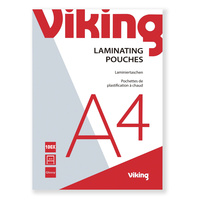Viking Viking Laminating Pouch A4 Glossy 75 microns (2 x 75) Transparent Pack of 100