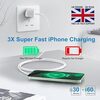 Sumvision Multipack USB C Plug Portable Charger 20W Twinpack 1X USB C to Lightning 1x USB Type C Cable Included Image