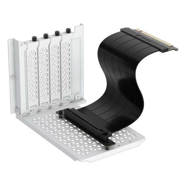 Corsair White Vertical GPU Bracket with PCI-E 4.0 Riser Cable, Compatible 6500X . 6500D cases only