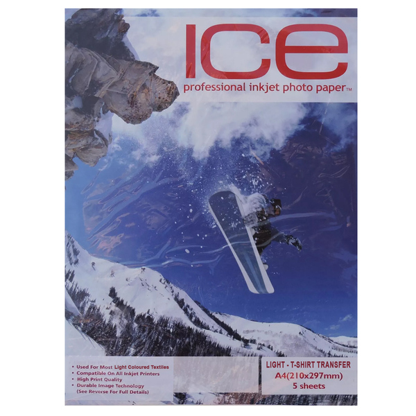 ICE Light Tee Shirt Transfer Paper A4 - 5 Sheets