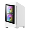 CIT Level 1 White Micro-ATX PC Gaming Case with 3 x 120mm RGB Rainbow Fans Included With 30 Percent Tempered Glass Panels Image