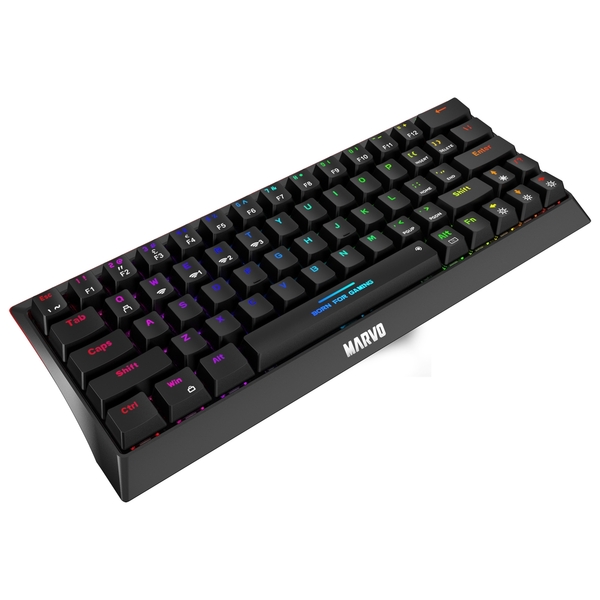 MARVO Scorpion Tri-Mode Wireless 60% TKL Mechanical Gaming Keyboard with Red Switches, Wireless, Bluetooth or Wired