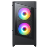 CIT Level 1 Black Micro-ATX PC Gaming Case with 3 x 120mm RGB Rainbow Fans Included With Tempered Glass Front and Side Panel Image