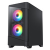 CIT Level 1 Black Micro-ATX PC Gaming Case with 3 x 120mm RGB Rainbow Fans Included With Tempered Glass Front and Side Panel Image