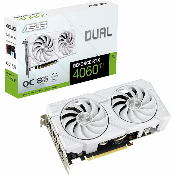 ASUS NVIDIA GeForce RTX 4060 Ti DUAL White OC 8GB Ada Lovelace Graphics Card