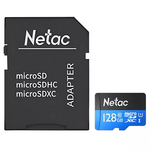 Netac P500 128GB MicroSDXC Card with SD Adapter, UHS-I Class 10, U1, 90MB/s