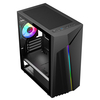 CIT Alpha Black Micro-ATX PC Gaming Case with 1 x ARGB LED Strip and 1 x 120mm  ARGB 4pin PWM Fan Image