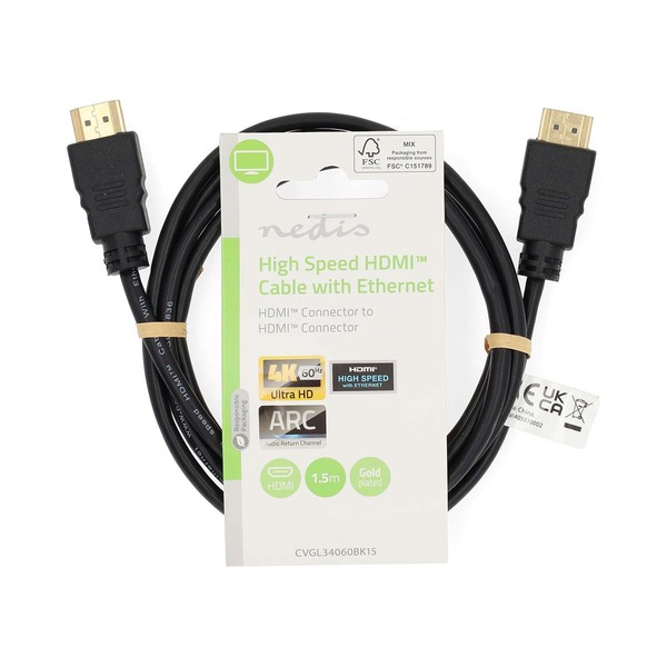 NEDIS 1.5Mtr High Speed HDMI™ Cable with Ethernet