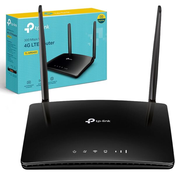 TP-LINK N300Mbps WiFi 4G Router, 4G Cat4 LTE Network, External Antenna, Ethernet Port, 4G Router with Sim Slo