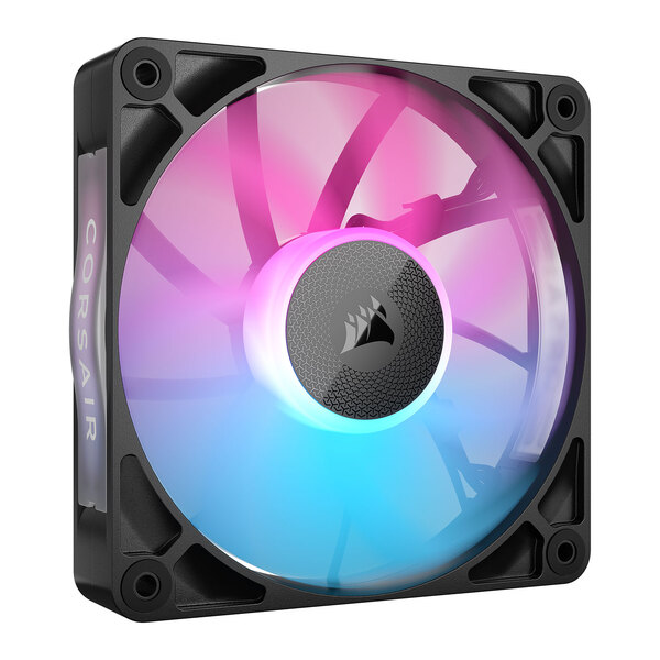 Corsair iCUE LINK RX120 RGB 12cm PWM Case Fan, 8 ARGB LEDs, Magnetic Dome Bearing, 2100 RPM, Black, Single Fan Expansion Kit