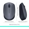 Logitech M170 Wireless Mouse, 2.4 GHz with USB Nano Receiver, Optical Tracking, 12-Months Battery Life, Ambidextrous Image