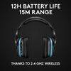 Logitech G935 RGB Wireless Gaming Headset, 7.1 Surround Sound, DTS X 2.0, 50mm Pro-G Drivers, 2.4GHz, Rocker Mic, PC/Mac/PS4/Nintendo Switch - Black Image