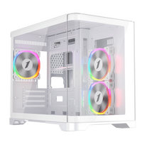 1St Player 1st Player UV6 Micro ATX Case with U-Shaped Panoramic Panel and 3x RGB Fans - White