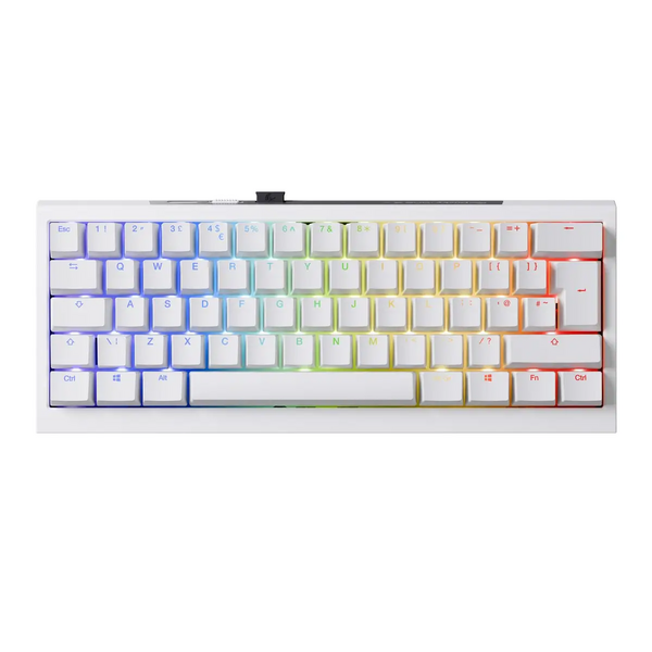 Ducky One X Mini 60% Wireless Ducky Linear Inductive Switch RGB Gaming Keyboard White - UK Layout