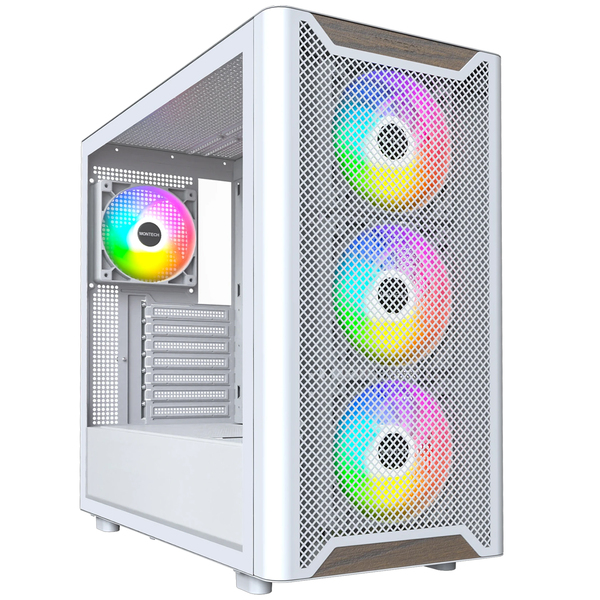 Montech XR WOOD White Mid Tower PC Case with 4x ARGB Fans