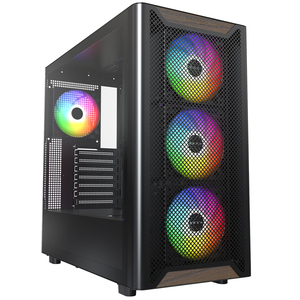 Montech Montech XR WOOD Black Mid Tower PC Case with 4x ARGB Fans