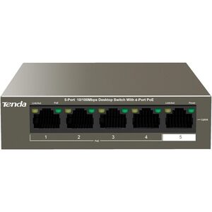 Tenda Tenda 5 port Poe Network Switch, 4 PoE Port Ethernet Internet Per port 30W, 58W for all ports - Metal Case