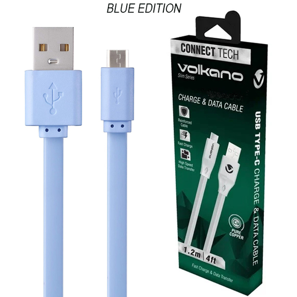 Volkano 1.2 Metre (Blue) Slim Sync and Charge Cable for Micro USB Devices Xbox One Controllers Etc...