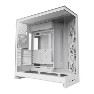 NZXT NZXT H9 Flow (2025) Tempered Glass Dual Chamber Mid Tower with 3 F140Q Fans White