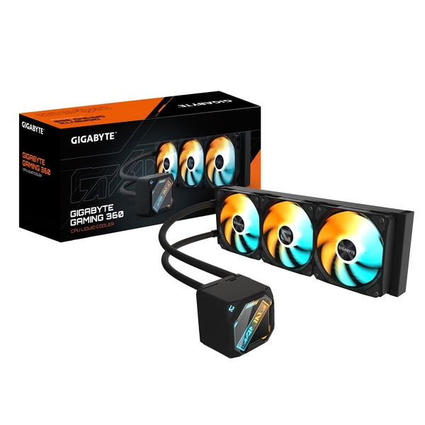 Gigabyte GME 360 All-In-One Liquid CPU Cooler With 360Mm Radiator, ARGB Lighting, Teflon Tubing And Magnetic Rotating Cover