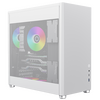 GameMax Meshbox White Gaming Cube ATX Modular Gaming PC Case Dual Mesh Side Panels USB3.0 - Type C Image